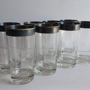 Set de vasos Borde Plateado