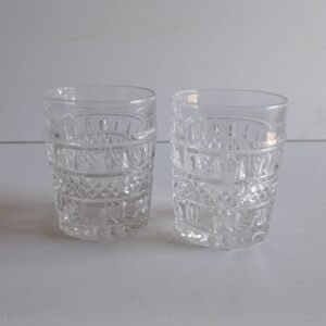 Set 2 Vasos Tallados Cristal